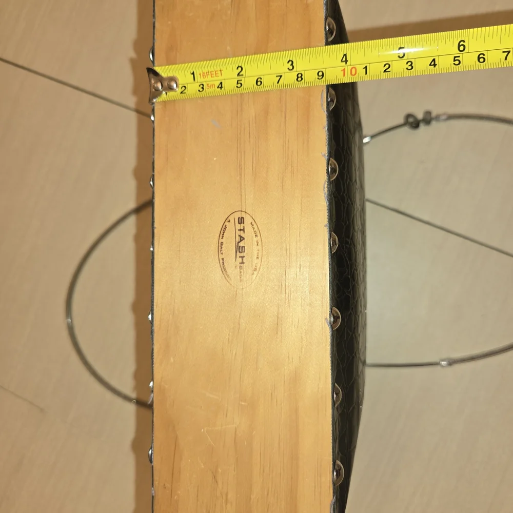 Stash Brand Vintage Elegant Black Croc-Embossed Tote Bag with Wood Base Like New - Picture 13 of 13